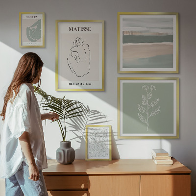 Set di 5 quadri Eleganti grafiche vegetali