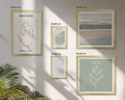Set di 5 quadri con eleganti grafiche vegetali