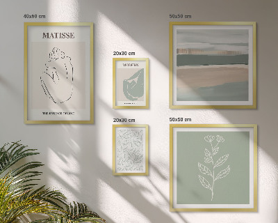Set di 5 quadri Eleganti grafiche vegetali