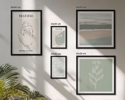 Set di 5 quadri con eleganti grafiche vegetali