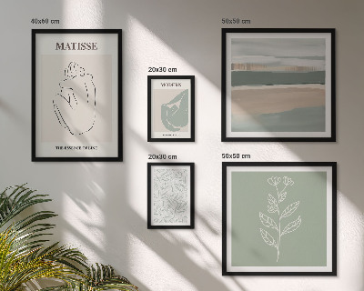 Set di 5 quadri Eleganti grafiche vegetali