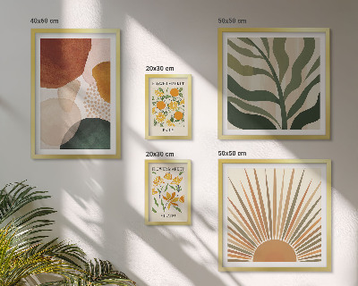 Set di 5 quadri Grafica vegetale elegante con geometria