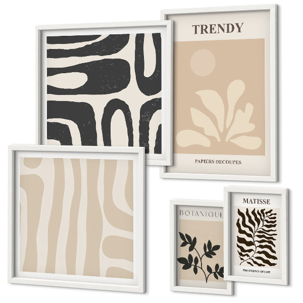 Set di quadri incorniciati Eleganti motivi decorativi vegetali