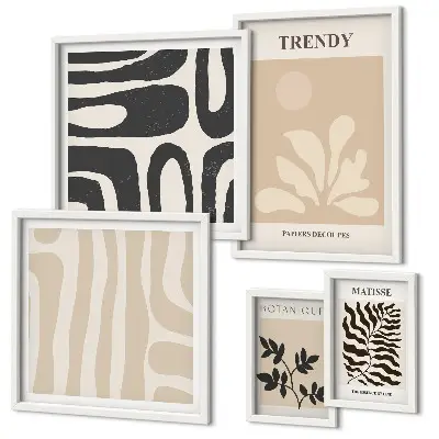 Set di quadri incorniciati con eleganti motivi decorativi vegetali