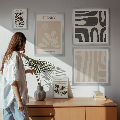 Set di quadri incorniciati Eleganti motivi decorativi vegetali
