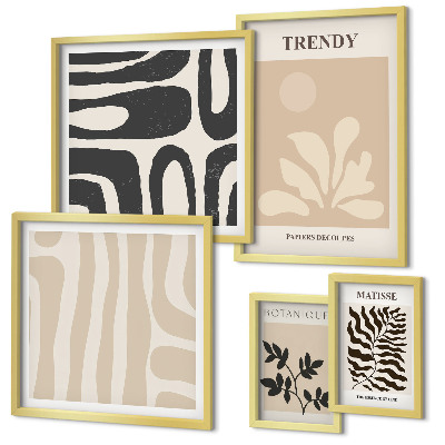 Set di quadri incorniciati Eleganti motivi decorativi vegetali