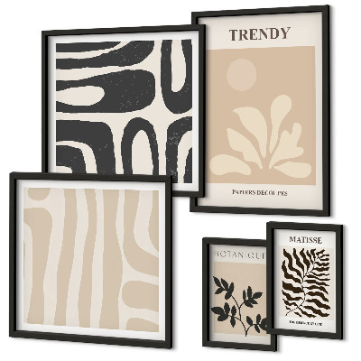 Set di quadri incorniciati Eleganti motivi decorativi vegetali