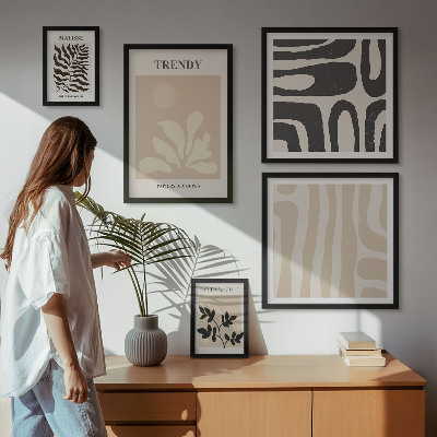 Set di quadri incorniciati Eleganti motivi decorativi vegetali