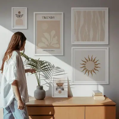Set di quadri incorniciati decorazioni astratte eleganti