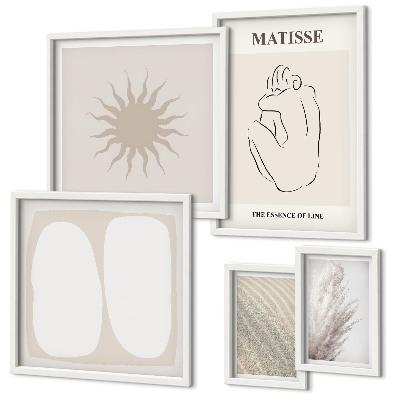 Set di 5 quadri forme minimaliste in stile boho