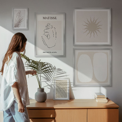 Set di 5 quadri forme minimaliste in stile boho