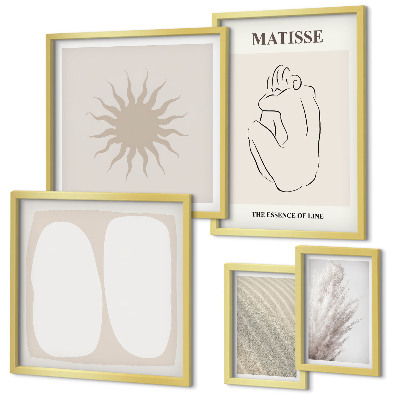 Set di 5 quadri forme minimaliste in stile boho
