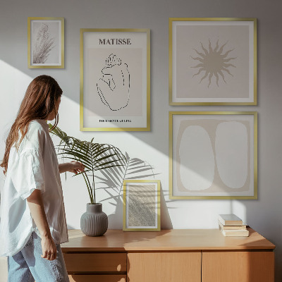 Set di 5 quadri forme minimaliste in stile boho