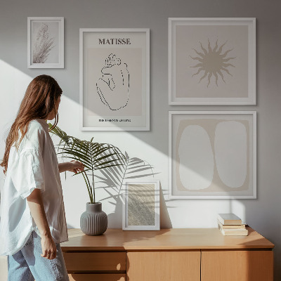 Set di 5 quadri forme minimaliste in stile boho
