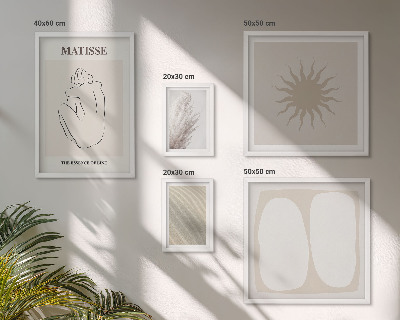 Set di 5 quadri forme minimaliste in stile boho