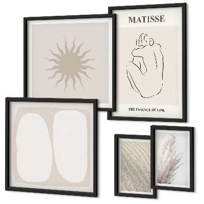 Set di 5 quadri forme minimaliste in stile boho