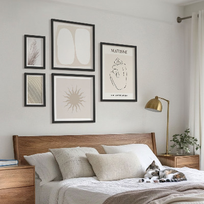 Set di 5 quadri forme minimaliste in stile boho