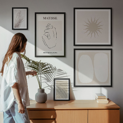 Set di 5 quadri forme minimaliste in stile boho