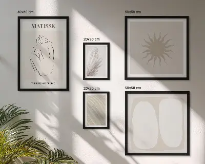 Set di 5 quadri con forme minimaliste in stile boho