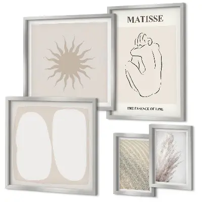 Set di 5 quadri con forme minimaliste in stile boho
