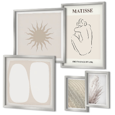 Set di 5 quadri forme minimaliste in stile boho
