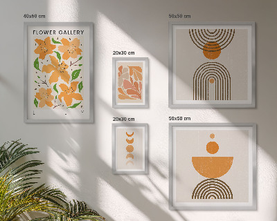 Set di 5 quadri Fiori e geometrie eleganti