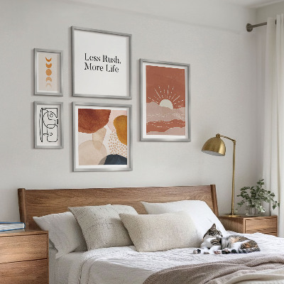 Set di quadri incorniciati Grafica astratta ed elegante del sole