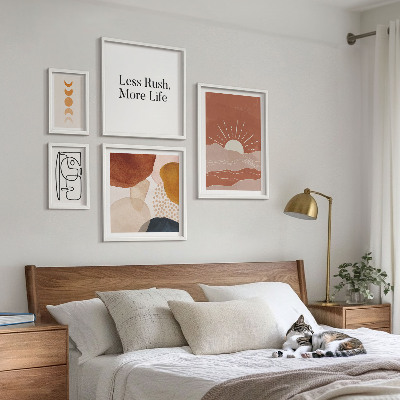 Set di quadri incorniciati Grafica astratta ed elegante del sole