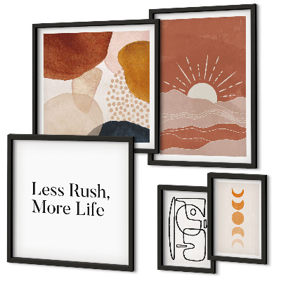 Set di quadri incorniciati Grafica astratta ed elegante del sole