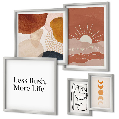 Set di quadri incorniciati Grafica astratta ed elegante del sole