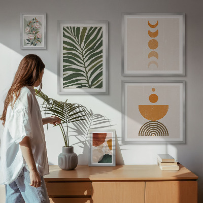 Polittico con cornice motivi vegetali forme boho