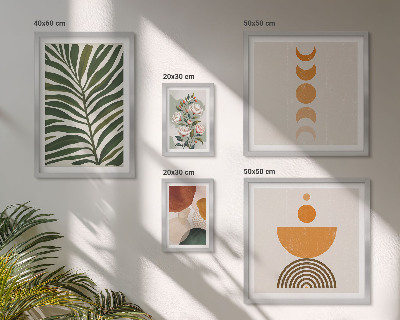 Polittico con cornice motivi vegetali forme boho