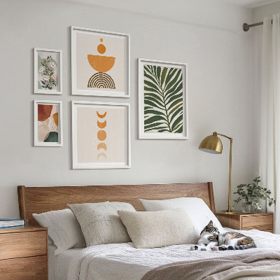Polittico con cornice motivi vegetali forme boho