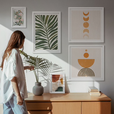 Polittico con cornice motivi vegetali forme boho