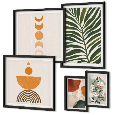 Polittico con cornice motivi vegetali forme boho