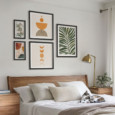 Polittico con cornice motivi vegetali forme boho