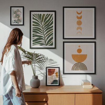Polittico con cornice motivi vegetali forme boho