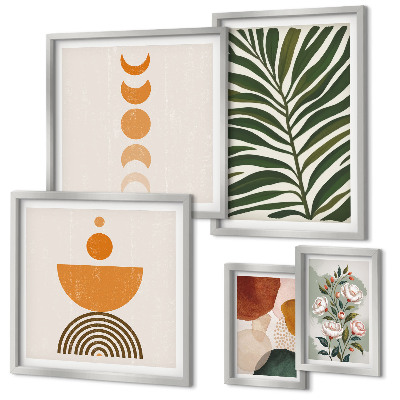 Polittico con cornice motivi vegetali forme boho