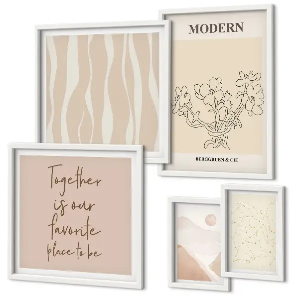 Set di 5 quadri in stile moderno minimalista