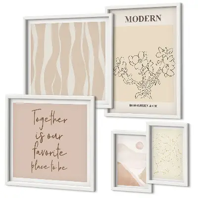 Set di 5 quadri in stile moderno minimalista