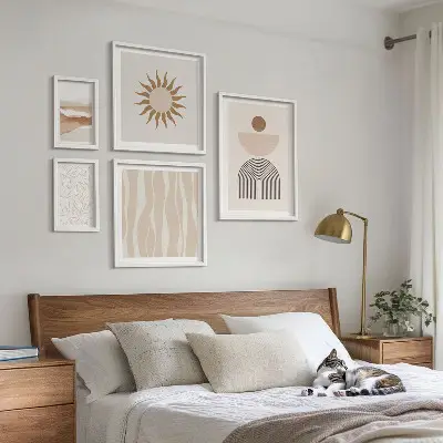 Set di quadri incorniciati con eleganti forme astratte della natura