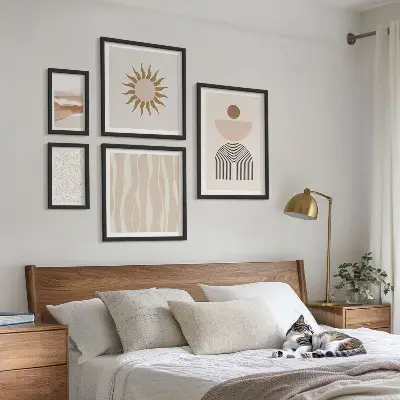 Set di quadri incorniciati con eleganti forme astratte della natura