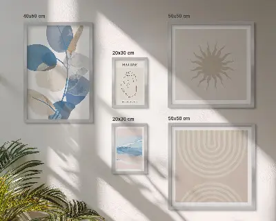 Set di quadri incorniciati con piante astratte eleganti