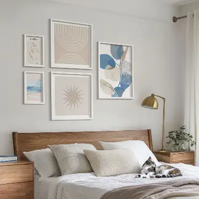 Set di quadri incorniciati con piante astratte eleganti
