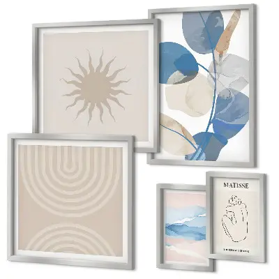 Set di quadri incorniciati con piante astratte eleganti