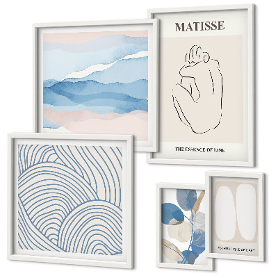 Polittico con cornice Grafica astratta naturalistica elegante