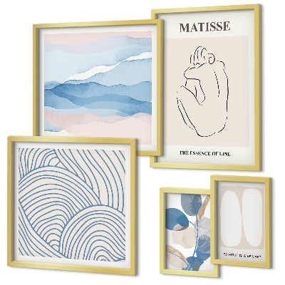 Polittico con cornice Grafica astratta naturalistica elegante