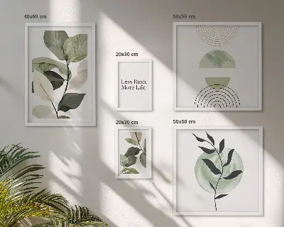 Set di 5 quadri con eleganti grafiche di piante per interni