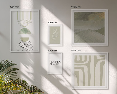 Set di quadri incorniciati Eleganti grafiche naturalistiche dai toni pastello.
