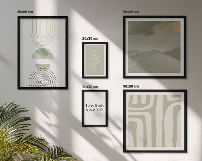 Set di quadri incorniciati Eleganti grafiche naturalistiche dai toni pastello.